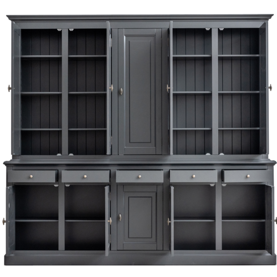 123kast  Buffetkast Santa Maria - 260x45x230H cm - dichte deuren in bovenkast - 10 scharnierdeuren - 5 soft close lades - verstelbare planken