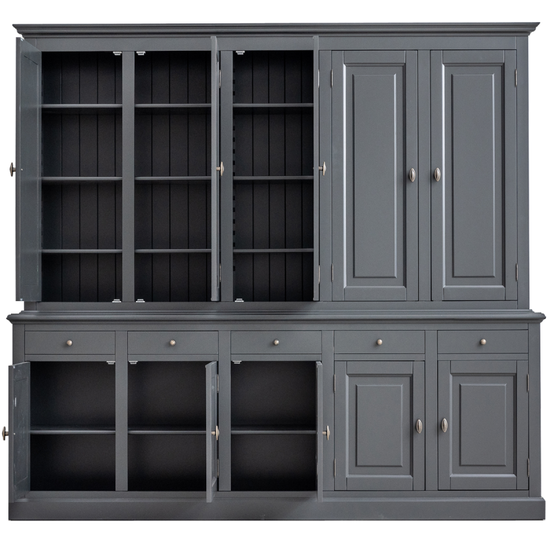 123kast  Buffetkast Santa Maria - 260x45x230H cm - dichte deuren in bovenkast - 10 scharnierdeuren - 5 soft close lades - verstelbare planken