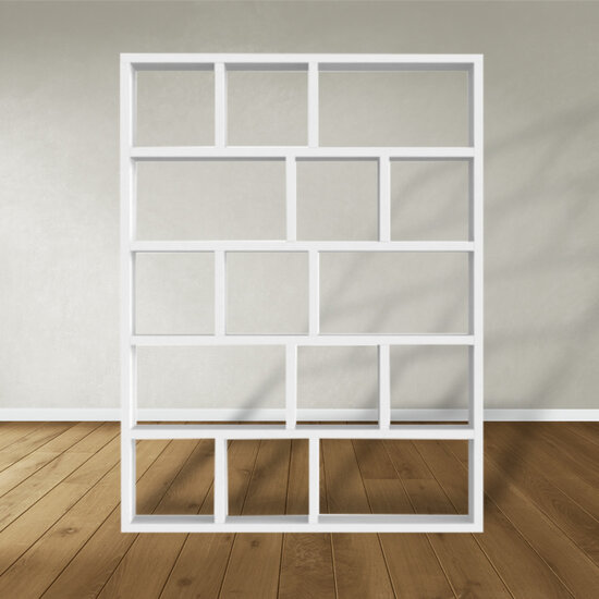 123kast  Roomdivider Portofino - open kast - 130x30x220H cm - strak design - open vakken - 5 cm plankdikte