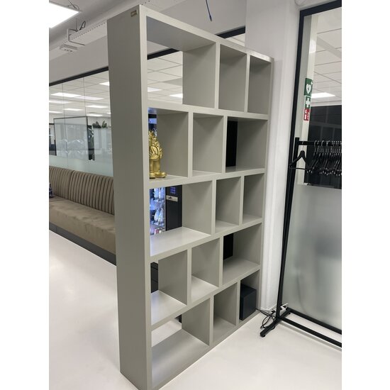 123kast  Roomdivider Portofino - open kast - 130x30x220H cm - strak design - open vakken - 5 cm plankdikte