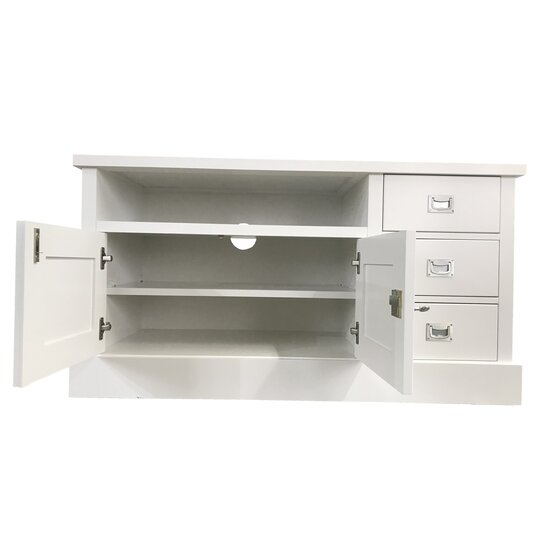 123kast  Tv dressoir Iceland 06 - 125x50x65H cm - 3 lades - 2 scharnierdeuren - met tv kabelgat