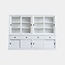 123kast Buffetschrank Canada - 300x50x220H cm - 4 Schiebetüren aus Glas - 4 geschlossene Schiebetüren - 4 Soft-Close-Schubladen