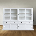 123kast  Buffetkast Canada - 300x50x220H cm - 4 vitrine schuifdeuren -  4 dichte schuifdeuren - 4  soft close lades