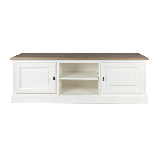 123kast  Tv dressoir Wenen - 180x50x60H cm - met eiken - 2 scharnierdeuren - open middenvak