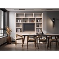 123kast  Tv vakkenkast Manhattan 05 - 220x40x240H cm - strak design - 4 push to open deuren - open vakken - cinewall - met tv kabel gat - greeploze deuren - 5cm plank dikte