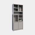 123kast  Vakkenkast Manhattan 02 - 100x40x240H cm - strak design - 2 greeploze push to open deuren - open vakken - 5cm plank dikte