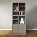 123kast  Vakkenkast Manhattan 02 - 100x40x240H cm - strak design - 2 greeploze push to open deuren - open vakken - 5cm plank dikte