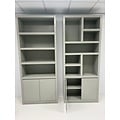 123kast  Vakkenkast Manhattan 02 - 100x40x240H cm - strak design - 2 greeploze push to open deuren - open vakken - 5cm plank dikte