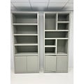 123kast  Vakkenkast Manhattan 02 - 100x40x240H cm - strak design - 2 greeploze push to open deuren - open vakken - 5cm plank dikte
