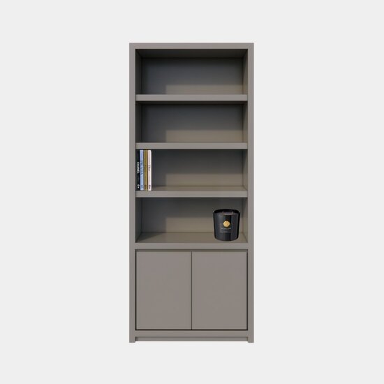123kast  Vakkenkast Manhattan 01 - 100x40x240Hcm - strak design - 2 push to open deuren - greeploze deuren - 5cm plank dikte