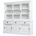 123kast  Buffetkast Mexico - 230x50x230H cm - 3 vitrine schuifdeuren - 3 lades - 3 dichte schuifdeuren