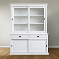 123kast  Buffetkast Colombia - 177x50x230H cm - 2 vitrine schuifdeuren - 2 soft close lades - 2 dichte schuifdeuren