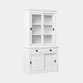 123kast  Buffetkast Peru - 126x50x230H cm - 2 vitrine schuifdeuren - 2 soft close lades - 2 dichte schuifdeuren