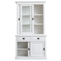123kast  Buffetkast Peru - 126x50x230H cm - 2 vitrine schuifdeuren - 2 soft close lades - 2 dichte schuifdeuren