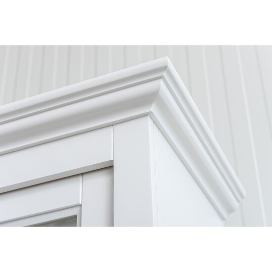 123kast  Buffetkast Peru - 126x50x230H cm - 2 vitrine schuifdeuren - 2 soft close lades - 2 dichte schuifdeuren