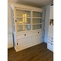 123kast  Buffetkast Miami beach -  200x53x218H cm - 2 vitrine schuifdeuren - 2 lades - 2 dichte schuifdeuren - glazen zijkanten