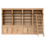 123kast  Boekenkast Melena del Sur - 400x43x240H cm - Eiken - met stang en ladder - 20 planken - 4 uitschuif planken - 8 scharnierdeuren - verstelbare planken