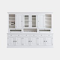 123kast  Buffetkast Capri - 300x45x230H cm - 2 vitrinedeuren - 8 dichte scharnierdeuren - 2 kleppen - 6 lades - met wijnrek - verstelbare planken