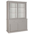 123kast  Buffetkast Iceland 01 -160x40/50x220H cm - strak design - 2 vitrinedeuren - 2 lades - 2 dichte schuifdeuren