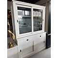 123kast  Buffetkast Iceland 01 -160x40/50x220H cm - strak design - 2 vitrinedeuren - 2 lades - 2 dichte schuifdeuren