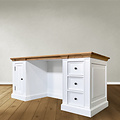 123kast  Bureau King Louis - 180x70x78H cm - eiken bovenblad - 1 dichte scharnierdeur - 3 soft close lades - Engelse stijl