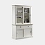 123kast Buffetschrank Brooklyn 02 - 140x50x220H cm - mit Eichenplatte und Zwischenboden - 2 Soft-Close-Schubladen - 2 Schiebetüren für Vitrinen - 2 geschlossene Schiebetüren