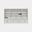123kast Bücherregal Melena del Sur - 400x43x240H cm - 20 Fachböden - 2 ausziehbare Fachböden - 8 geschlossene Flügeltüren - verstellbare Fachböden