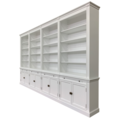 123kast  Boekenkast Melena del Sur - 400x43x240H cm - 16 planken - 4 uitschuifplanken - 8 dichte scharnierdeuren - verstelbare planken
