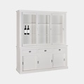 123kast  Buffetkast Iceland 02 - 200x50x220H cm - strak design - 3 vitrine schuifdeuren - 3 lades - 3 dichte schuifdeuren