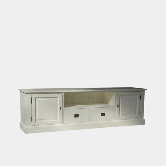 123kast  Tv dressoir Miss 09 - 200x46x60H cm - 2 scharnierdeuren - 2 lades - open vak met kabelgat