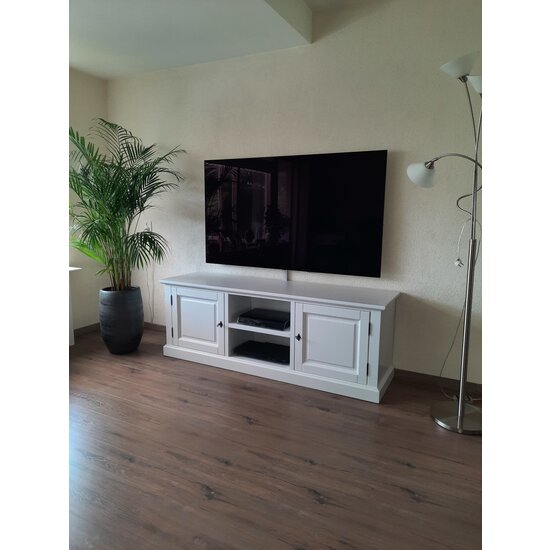 123kast  Tv dressoir miss 08 - 180x46x60H cm - 2 dichte scharnierdeuren - open middenvak - met kabelgat