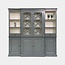 123kast  Buffetkast San Marino - 220x50x215H cm - open vakken - 2 vitrine scharnierdeuren met kruisen - 2 soft close lades - 4 dichte scharnierdeuren