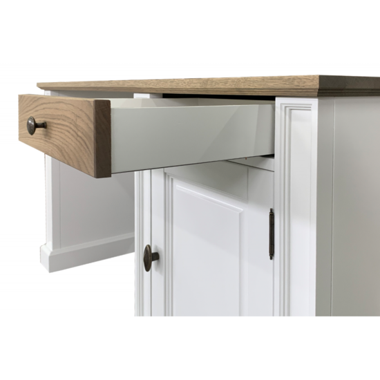 123kast  Bureau Emma 06 - 140x60x78H cm - eiken bovenblad - eiken soft close lade - 1 dichte scharnierdeur
