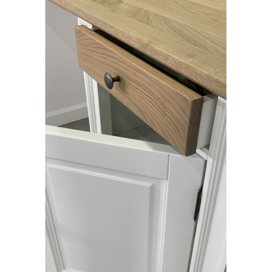 123kast  Bureau Emma 06 - 140x60x78H cm - eiken bovenblad - eiken soft close lade - 1 dichte scharnierdeur