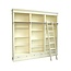 123kast Brighton Bibliothek - Bücherregal - 250x40x240H cm - zerlegbar - mit Stange und Leiter - 12 verstellbare Einlegeböden - 3 Soft-Close-Schubladen