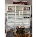 123kast  Boekenkast Brighton Library - 250x40x240H cm - demontabel - met stang en ladder - 12 verstelbare planken - 3 soft close lades