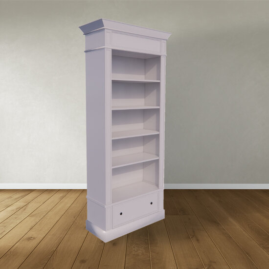 123kast  Brighton library - boekenkast - demontabel - 85x43x240H cm  - 4 verstelbare planken - 1 soft close lade
