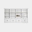 123kast Private library - Bücherregal - 400x43x240H cm - zerlegbar - mit Stange und Leiter - verstellbare Einlegeböden - 20 Einlegeböden - 8 Schubladen - 8 geschlossene Flügeltüren