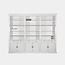 123kast Private library - Bücherregal - zerlegbar - 300x43x240H cm - mit Stange und Leiter - verstellbare Einlegeböden - 15 Einlegeböden - 6 Schubladen - 6 geschlossene Flügeltüren
