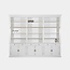 123kast Private library - Bücherregal - 300x43x240H cm - mit Stange und Leiter - verstellbare Einlegeböden - 15 Einlegeböden - 6 Schubladen - 6 geschlossene Flügeltüren