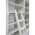 123kast  Boekenkast Private Library 2M - 200x43x240H cm -  demontabel- met stang en ladder - verstelbare planken - 10 planken - 4 lades - 4 dichte scharnierdeuren