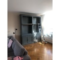 123kast  Boekenkast Private Library - 200x43x240H cm - met stang en ladder - verstelbare planken - 10 planken - 4 lades - 4 dichte scharnierdeuren