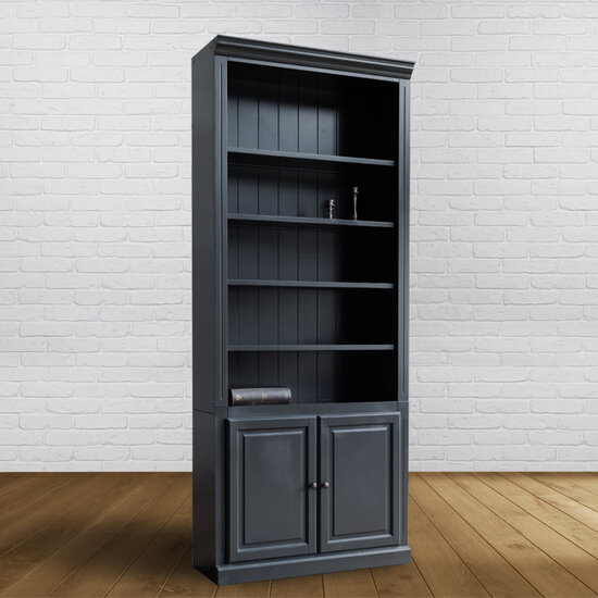 123kast  Schakelkast/boekenkast LM 03 - 100x40x245H cm - 5 planken - 2 dichte scharnierdeuren - verstelbare planken - schakelbaar