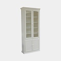 123kast  Vitrinekast/schakelkast LM 01 - 100x40x245H cm - 2 vitrine scharnierdeuren - 5 planken - 2 dichte scharnierdeuren - verstelbare planken - schakelbaar