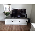 123kast  Tv dressoir Lin 05 - 180x50x50H cm - 3 schuifdeuren - met kabelgat - optioneel vergrijsd bovenblad