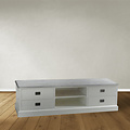 123kast  Tv dressoir Lin 04 - 160x50x50H cm - 4 lades - open middenvak - met kabelgat - optioneel vergrijsd bovenblad