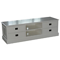 123kast  Tv dressoir Lin 04 - 160x50x50H cm - 4 lades - open middenvak - met kabelgat - optioneel vergrijsd bovenblad
