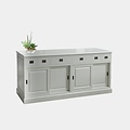 123kast  Dressoir Lin 03 - 200x50x90H cm - optioneel vergrijsd bovenblad - 6 lades - 4 dichte schuifdeuren