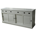 123kast  Dressoir Lin 03 - 200x50x90H cm - optioneel vergrijsd bovenblad - 6 lades - 4 dichte schuifdeuren