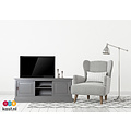 123kast  Tv-dressoir Avignon - 150x48x60H cm - 2 schuifdeuren - open middenvak - met kabelgat
